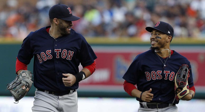 J.D. Martinez and Mookie Betts J.D. Martinez and Mookie Betts